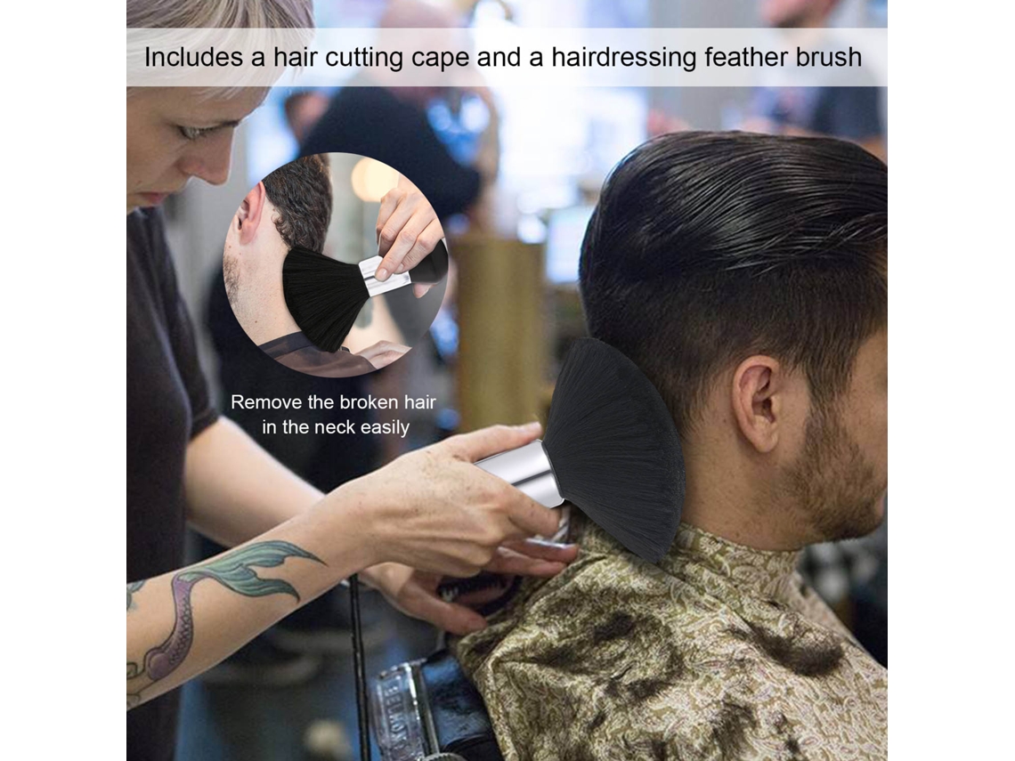 Pincel De Afeitar Y Duster Para Cuello Portátil Cepillo De Limpieza Facial Autosoportado Para Peluqueros