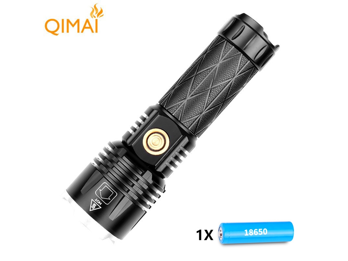 Linterna XHP90, fabricada en aleación de aluminio, recargable por USB. MDUG (1619 pilas + 1 batería 18650).