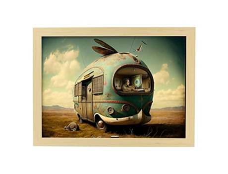 NACNIC Poster Caravana En Estilo Surrealismo Cinematográfico Ilustraciones Y Grabados De Historieta Abstracta Y Artística A3 Marcos Madera