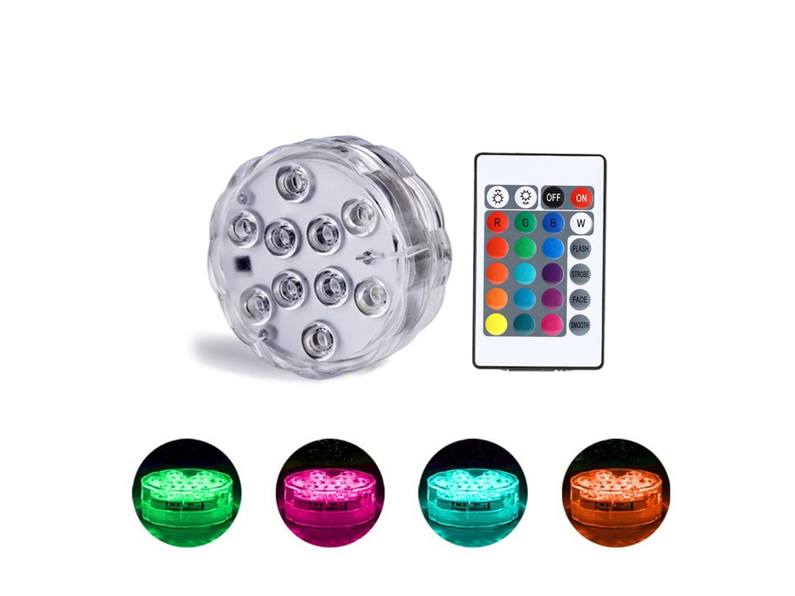 Luces LED impermeables con control remoto para acuarios y piscinas
