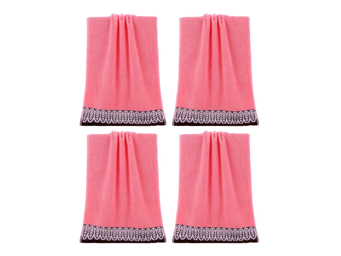 Juego de Toallas Kofihety Mano Suaves Absorbentes Baño Estampados Algodón Rosa (34x20x10cm)