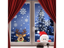 167 pegatinas navideñas para ventanas, 8 láminas de adhesivos blancos con copos de nieve, Papá Noel, renos y hojas decorativas para ventanas.