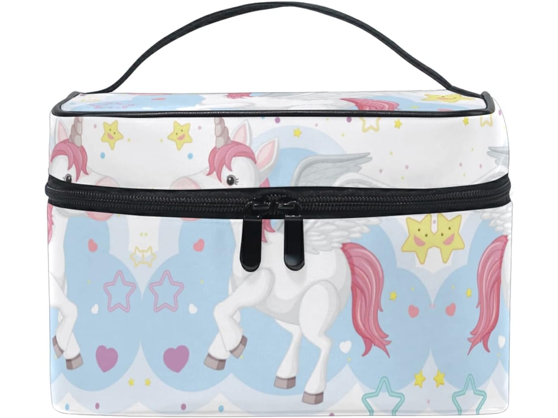 Neceser Cuero Con Cremallera Portátil Organizador Para Mujer Estampado