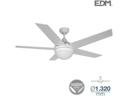 Ventilador de Techo EDM MODELO Adriatico Blanco 60W 132 Cm