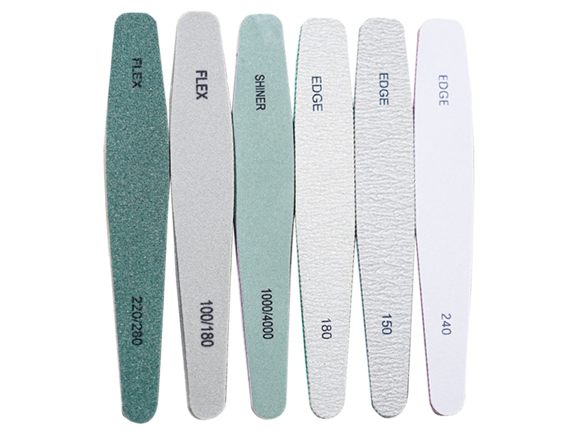 Set de 6 piezas para decoración de uñas, lima de uñas y tiras de pulido