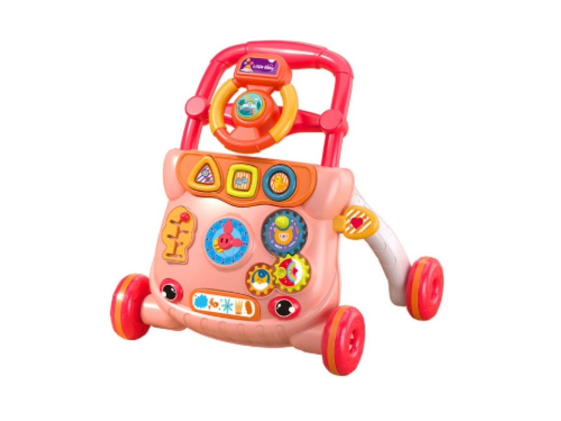 Andador convertible para bebé con volante y actividades, color rojo Sstrwgood