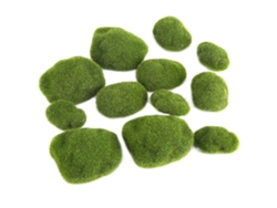 12 piedras artificiales de musgo verde para decoración de jardín