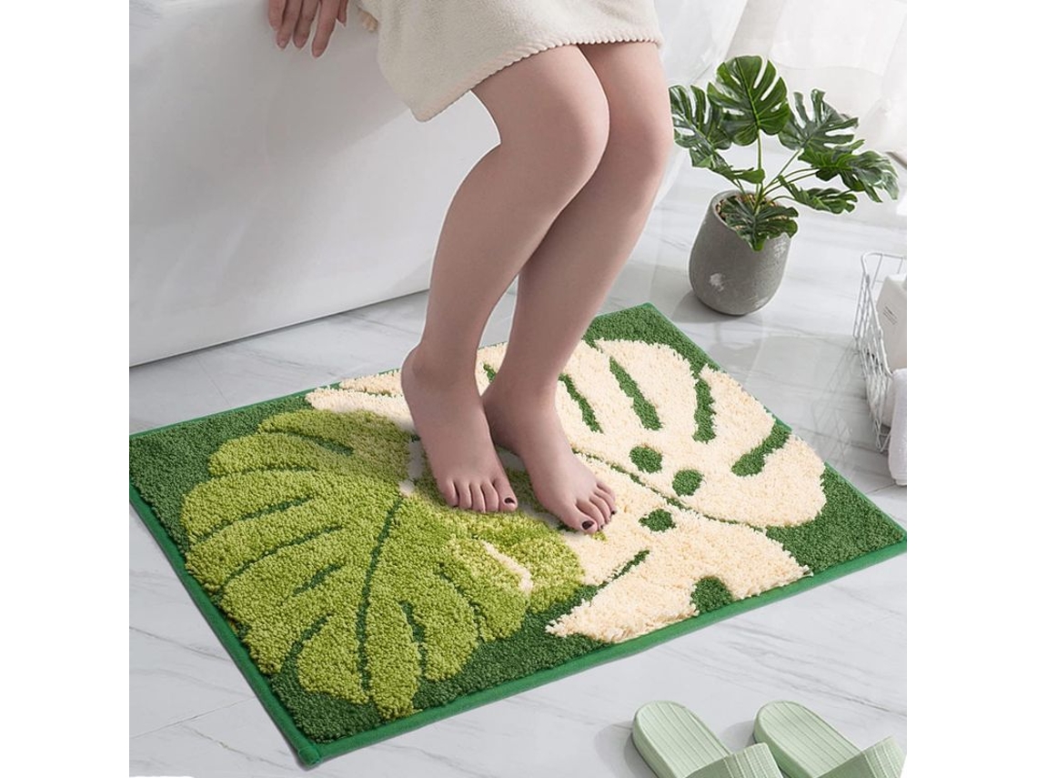2026-alfombrilla De Baño Linjou, Antideslizante Microfibra Suave, Absorbente Y Lavable A Máquina 16"x24"