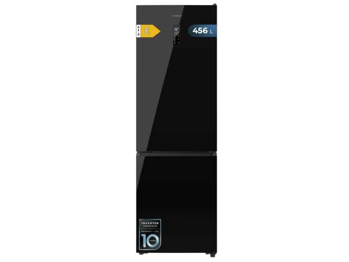 Frigorífico combinado Cecotec Bolero Coolmarket Combi 456 Black Glass E Total No Frost, 456 L, Alto 201 cm y Ancho 59,5 cm