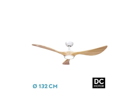Ventilador DC Viana 18W Blanco/Haya 3 Aspas FABRILAMP