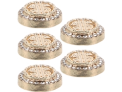 Juego De 5 Adornos Para Uñas De Aleación Dorada, Decoraciones Brillantes Con Diamantes De Imitación Para El Arte De Uñas.