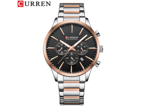 Relojes para Hombre con Reloj Informal de Acero Inoxidable y Metal, Reloj con Fecha en las Manos para Hombre-Concha Rosa Gris LUUCOZK