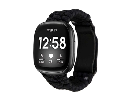 Correa Pulsera Fio Trenzado para Fitbit by Google Versa 3 Negro