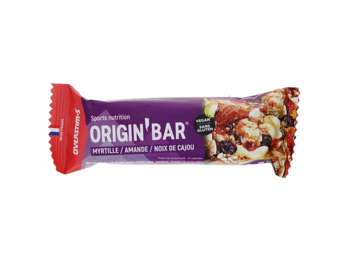 Barra de Origen 40 gSabor : Arándano/Almendra/Anacardo OVERSTIMS