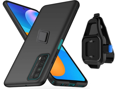 Funda Huawei P Smart 2021 Turtleshell con Soporte de Cintura Negro