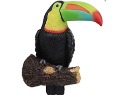 Decoração de Árvore com Tucano Rainbow para Jardim Estátua Pendente Hug Tree