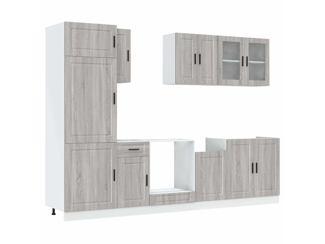 Juego de gabinetes de cocina Kalmar Sonoma Grey (8 piezas) EXCLUSIVO DE LA CASA