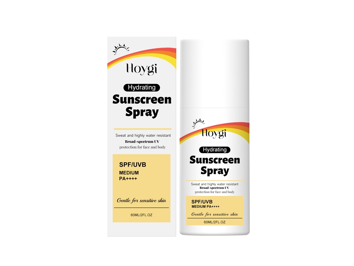 Spray hidratante protector ligero, transpirable y no pegajoso para rostro y cuerpo.