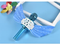 Ws88/Ls Micrófono Portátil Inalámbrico para Karaoke VEANXIN Micrófono con Altavoz USB para Niños Azul