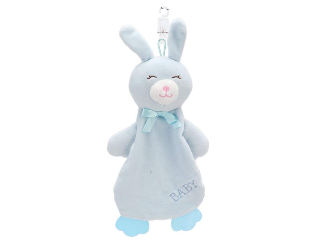 Suave Manta De Seguridad Para Bebé Con Un Lindo Conejito Azul Y Toalla Relajante (a Partir De 3 Meses).