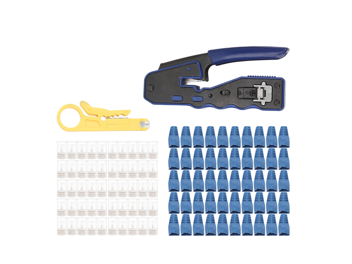 Herramienta Multifuncional De Crimpado Rj45, Crimpadora, Cortadora Y Peladora Ethernet Para Conectores Pasantes Cat5, Cat5e, Cat6 Y Cat6a.