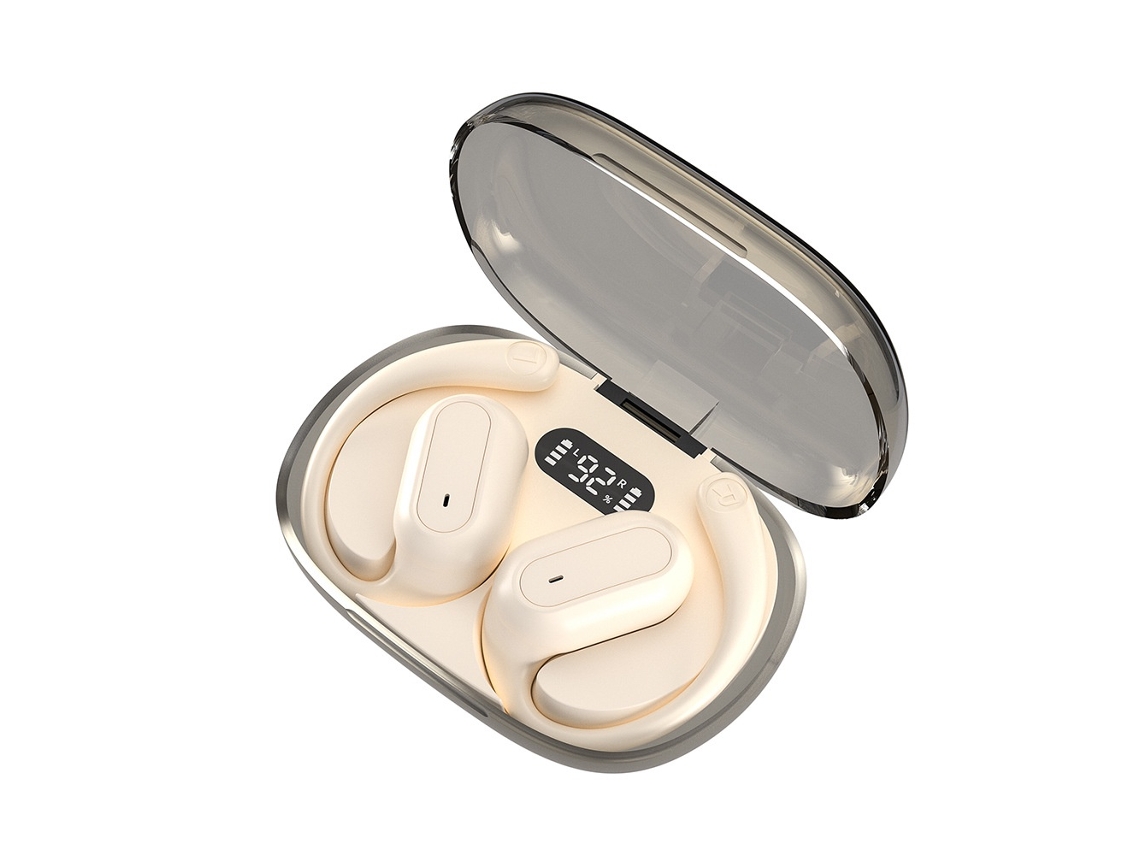 Auriculares inalámbricos Bluetooth 5.3 con control táctil, micrófono integrado, indicador LED de batería, resistentes al agua IP7, blancos