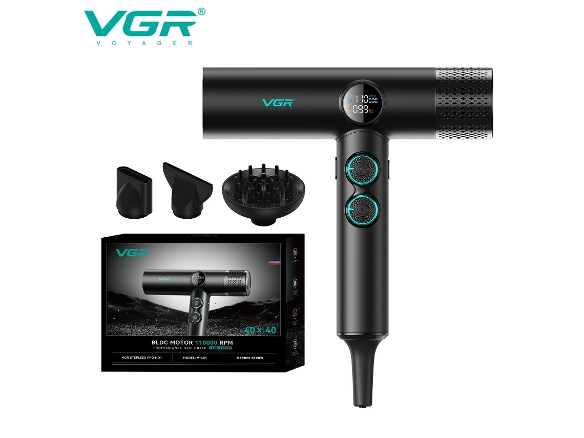 Secador De Pelo Sin Escobillas De Alta Velocidad Para Mujer (negro) Con Motor De Iones Negativos Para El Cuidado Y Secado Rápido Del Cabello.