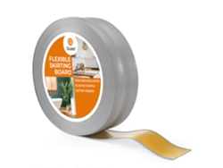 Zócalo de PVC de 32 x 23 mm, 25 m, flexible, autoadhesivo, suave, gris Quest