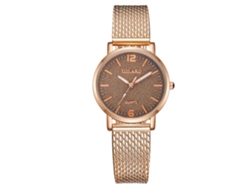 Reloj De Pulsera Yolako Para Mujer, Diseño De Cielo Estrellado, Correa De Plástico, Cuarzo, Oro Rosa, Marrón.