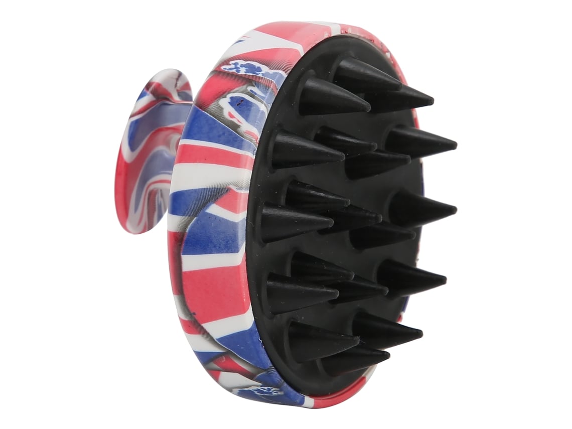 Pincel De Shampoo De Silicona Para Exfoliación Y Masaje Del Cuero Cabelludo Con Patrón De La Bandera Británica