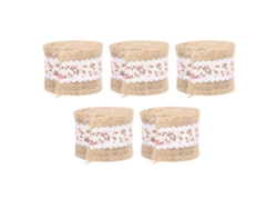 5 Rollos De Cinta Rústica De Yute De 5 Cm, Malla De Lino, Decoración Navideña, Regalos Hechos A Mano