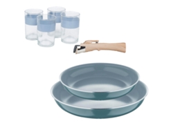 Sartenes con accesorios Ø22Ø26cm Aluminio prensado Click&Cook Bergner (3 piezas) con 4 Vasos