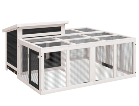 Conejera VIDAXL (123 x 67,5 cm - Gris)