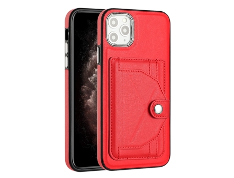 Funda Mobile Phone Cases Shockproof With Card para iPhone 11 Pro Max Piel Marrón