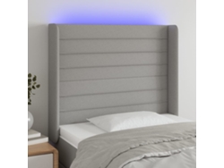Cabecero Con Led De Tela Gris Claro 83x16x118/128 Cm