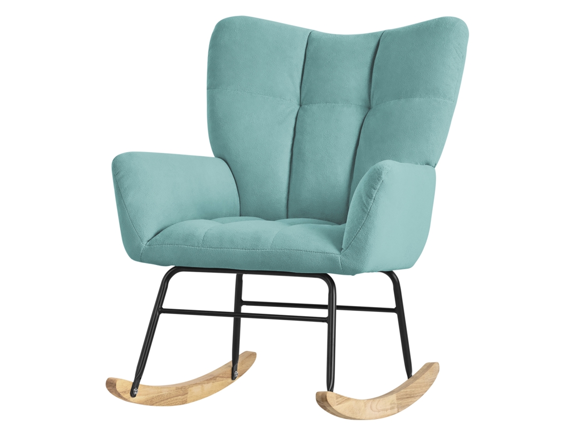 ML-DESIGN mecedora sage, mecedora con funda de rizo, mecedora tapizada con guías de madera