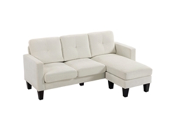 Chaise Longue Reversible De Chenilla, 186x130x84 Cm, Color Crema.