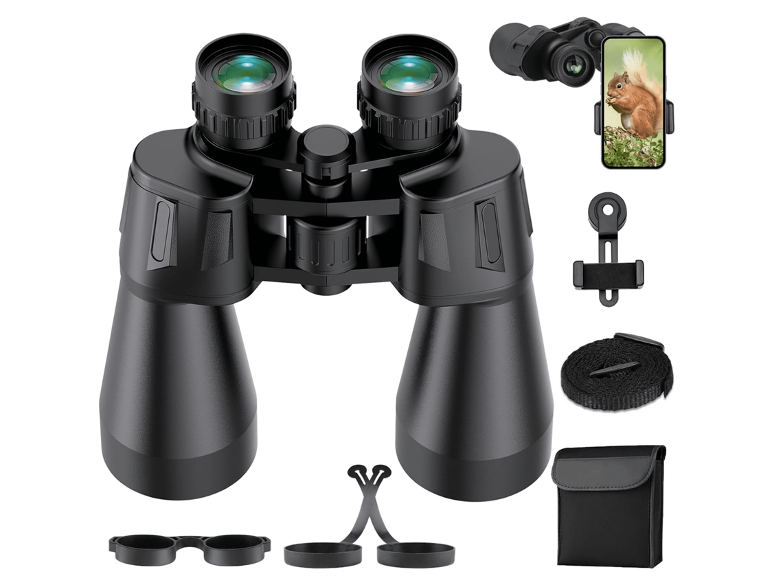 Binoculares 10x50 Hd Impermeable Lentes Grandes Visión Nítida Con Bolsa De Transporte (negro)