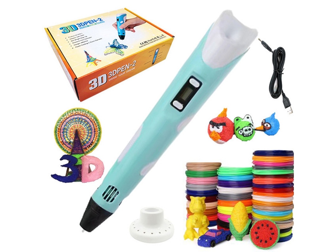 Bolígrafo inteligente 3D SZSMART de Plumas impresas El cable USB de Juguete Interactivo 10M x 10 colores PLA/ABS - Azul