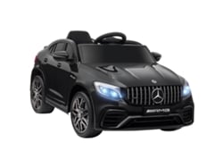 Coche eléctrico Mercedes AMG de 12 V para niños a partir de 3 años con mando a distancia, música, luces y puerta que se abre. Medidas: 115 x 70 x 55 cm. Color: negro.