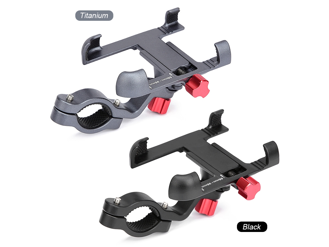 Soporte Para Teléfono De Bicicleta Y Motocicleta Con Enlace De Aluminio Resistente, Rotación De 360°, Ajustable Para Manillares De 25 A 31,8 Mm.