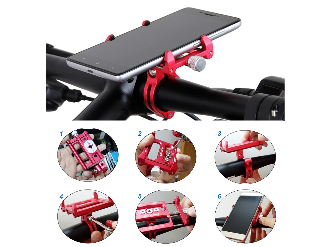 Soporte Para Teléfono De Bicicleta Fabricado En Aleación De Aluminio Al6063 Para Teléfonos De 3,5" A 6,2", Ajustable Para Bicicletas De Montaña Y De Carretera.