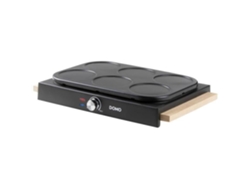 DOMO Do8717P Platos para crepes con revestimiento antiadherente Luz indicadora negra