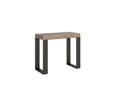 Consolas Tecno Small Premium Extensible hasta 196 cm ITAMOBY (90 x 40 x 77 cm - Paneles de Melamina - Roble Natural)