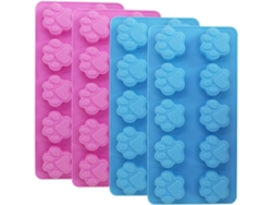 Juego JEIIBRZUI de 4 moldes de huella: azul claro y rosa, 2 de cada uno
