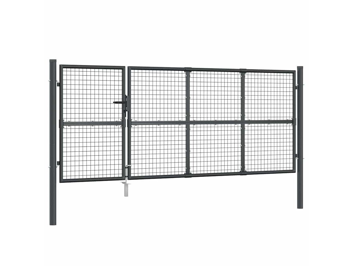 Maison Exclusive - Puerta De Jardín De Malla Color Antracita 350 X 125 Cm Acero Galvanizado