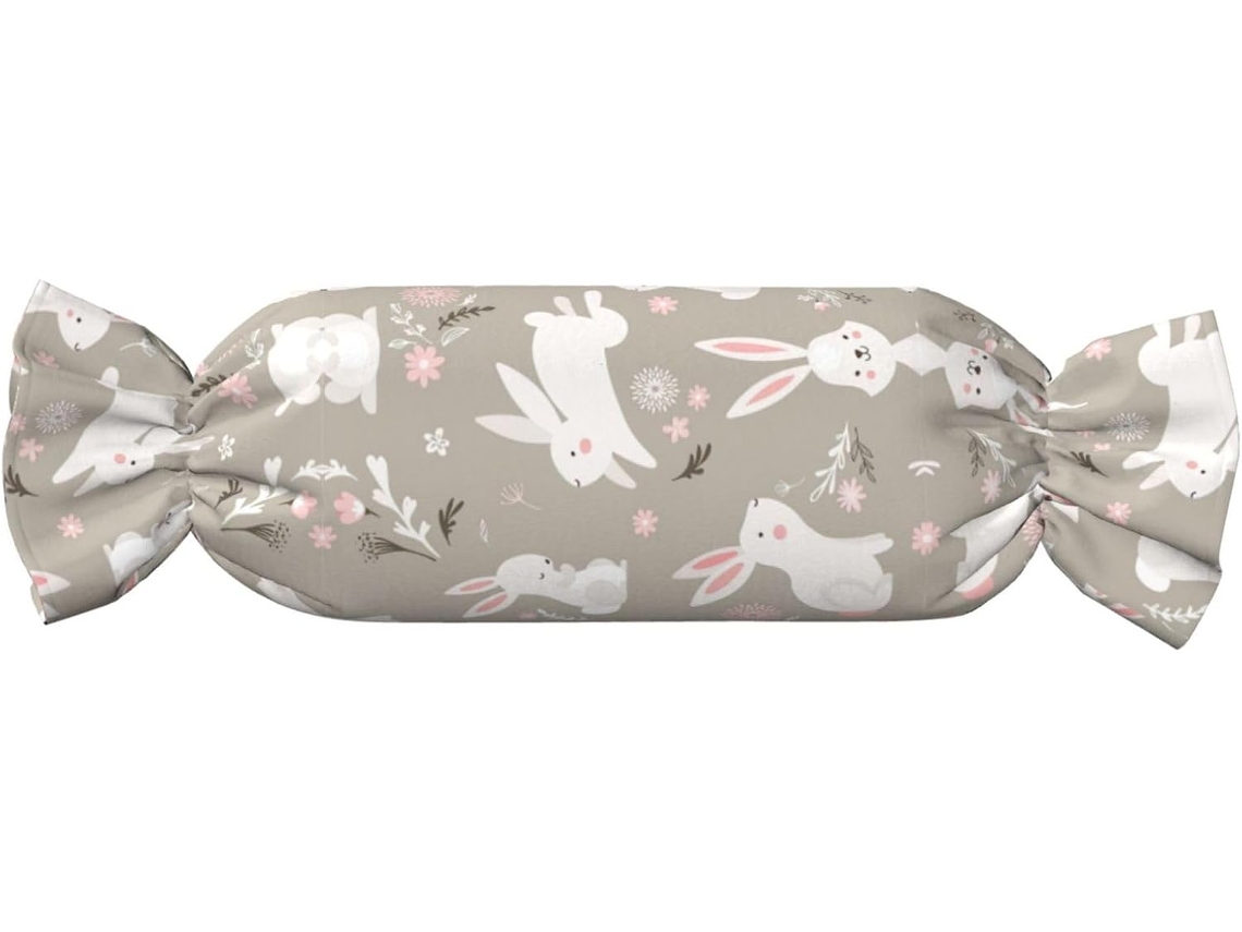 Almohada Cilíndrica Forma Conejito Felpa Poliéster Espuma Viscoelástica Resistentes Ajustable Fácil Soporte
