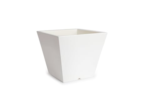 THEONE Maceta Cono Cuadrado 10L en Resina de Polietileno. Blanco PLASTIKEN
