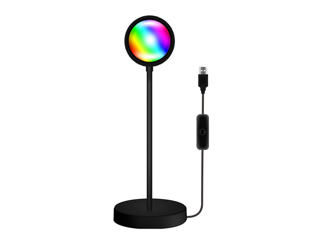 Yncm2026-lámpara De Atmosfera Sunset Rgb Proyección 360° Ajustable Con Control Remoto Led Usb Para Salón Fiesta Dormitorio Decoración