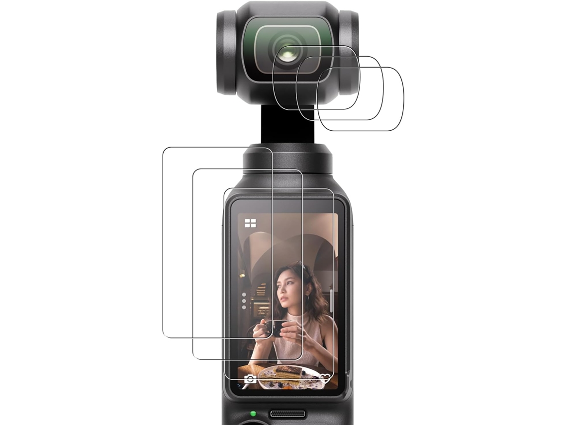 Protector De Pantalla Y Lente De Vidrio Templado Para Dji Osmo Pocket 3 (3 Unidades) Gertiz